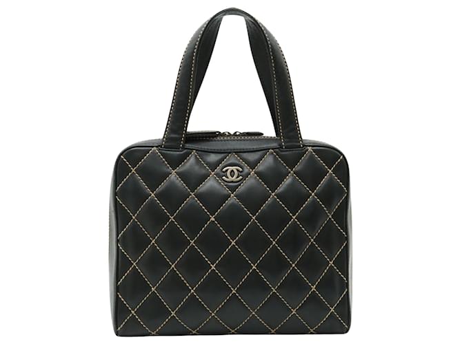 Classique Chanel Stitch Sauvage Cuir Noir  ref.1177191
