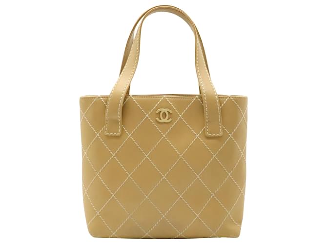 Chanel Wild Stitch Beige Leder  ref.1177393