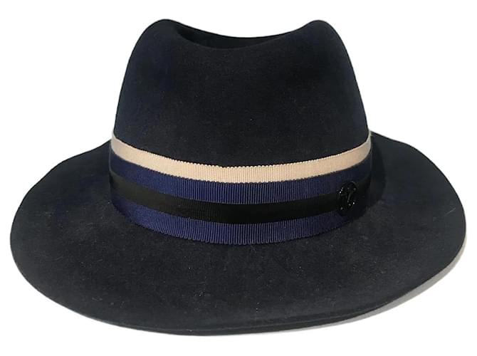 MAISON MICHEL  Hats T.International M Wool Blue  ref.1177470