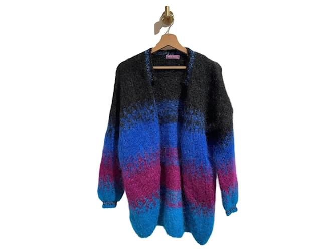 Autre Marque ROSE CARMINE  Knitwear T.International one size Wool Blue  ref.1177488