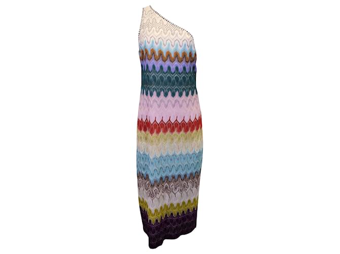 Missoni One-Shoulder Dress in Multicolor Rayon Multiple colors Cellulose fibre  ref.1177682