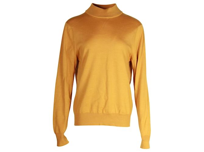 Sandro Paris Funnel-Neck Sweater in Yellow Wool  ref.1177688