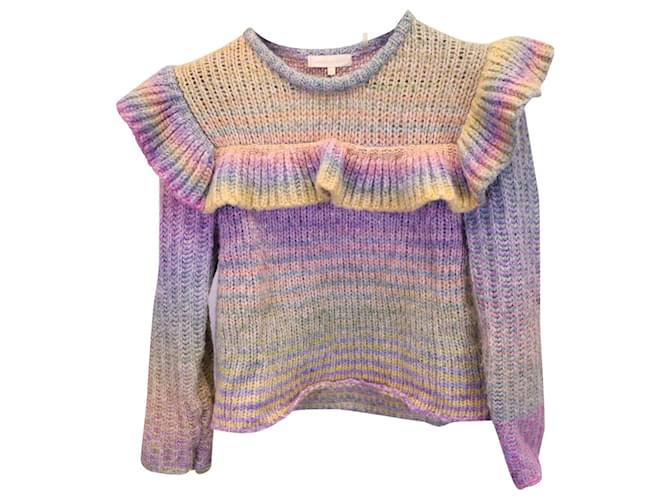 LoveShackFancy Rainbow Knit Sweater in Multicolor Wool Multiple colors  ref.1177703