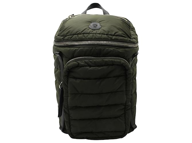 Moncler New Yannick Zaino Quilted Backpack in Green Nylon  ref.1177705