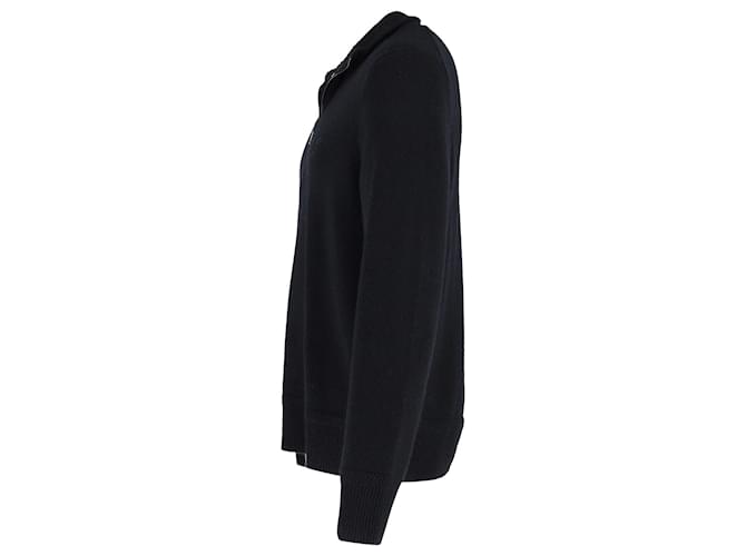 Burberry-Logo-Pullover mit halbem Reißverschluss aus schwarzem Kaschmir Wolle  ref.1177709
