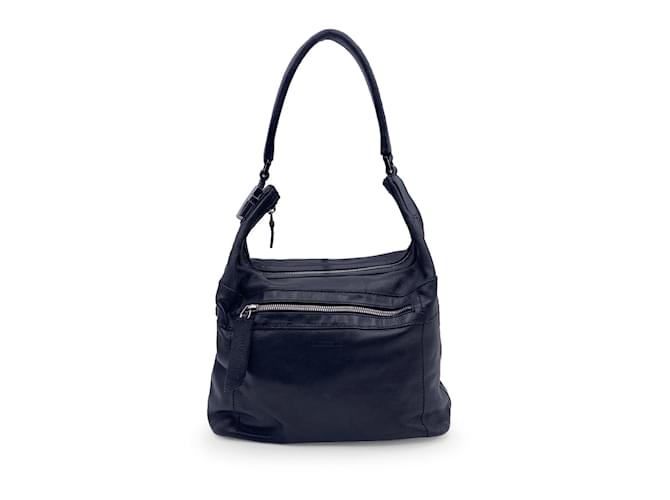 Gucci Black Leather Front zip pocket Tote Shoulder Bag  ref.1177728