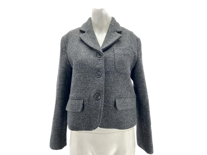 Autre Marque NON SIGNE / UNSIGNED  Jackets T.International M Wool Grey  ref.1177788