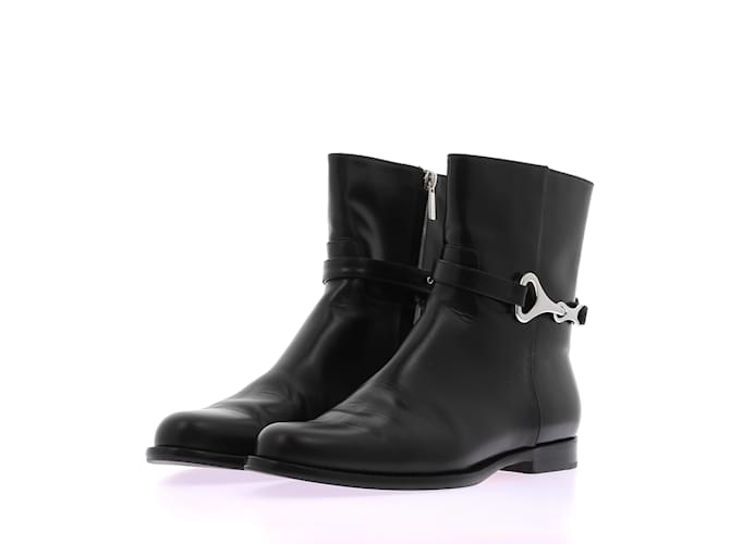 Autre Marque NON SIGNE / UNSIGNED  Ankle boots T.eu 39 leather Black  ref.1177792