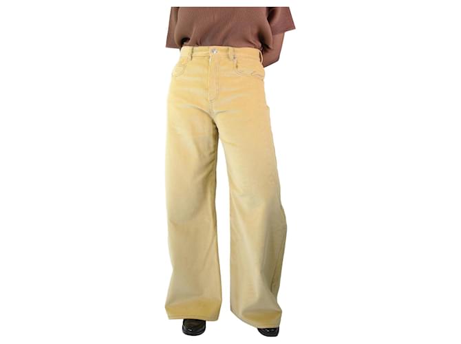 Marni Pantaloni gialli in velluto a coste a gamba larga - taglia UK 10 Giallo Cotone  ref.1177820