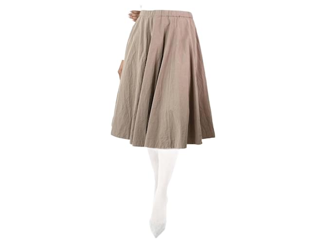 Autre Marque Taupe flared skirt - size S Brown  ref.1177825