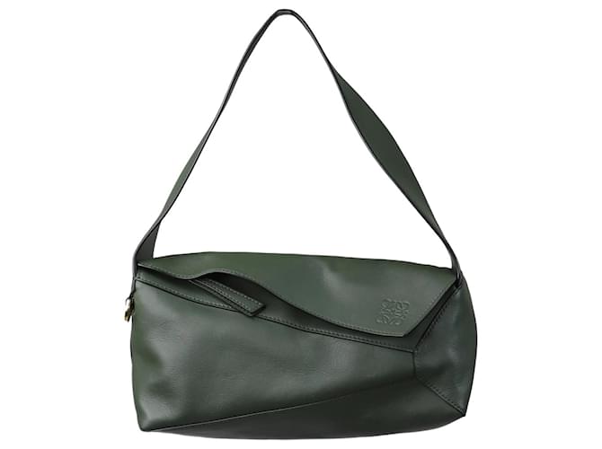 Loewe Bolso Puzzle Mediano Verde Cuero  ref.1177827