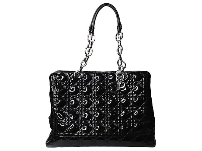 Christian Dior Lady Dior black patent leather shoulder bag  ref.1177834
