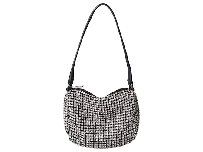 Alexander Wang Silver Heiress crystal-embellished leather top handle bag Silvery  ref.1177836