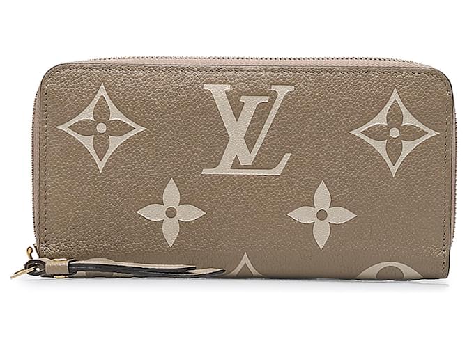 Louis Vuitton Brown Monogram Empriente Giant Zippy Wallet Braun Taupe Leder  ref.1177911