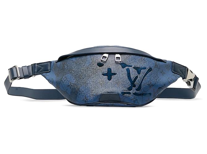 Louis Vuitton Blue Monogram Aquagarden Discovery Bumbag Cloth Pony-style calfskin  ref.1177932
