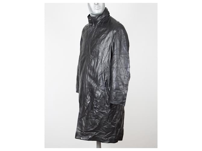 Versace Men Coats Outerwear Black Leather  ref.1177951
