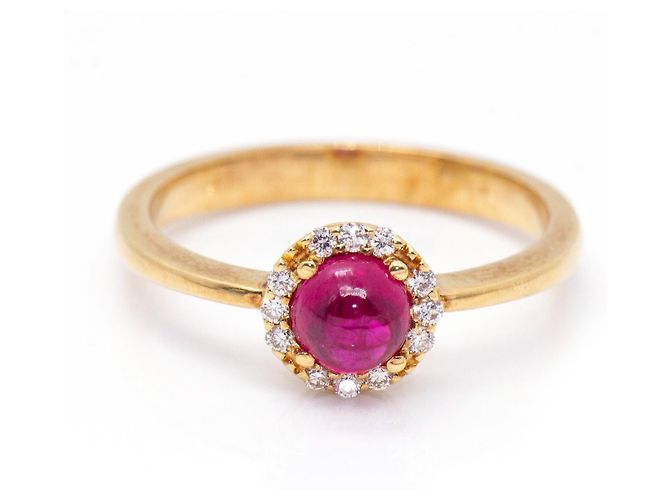 Autre Marque Anello d'oro, Brillanti e Rubi Rosso