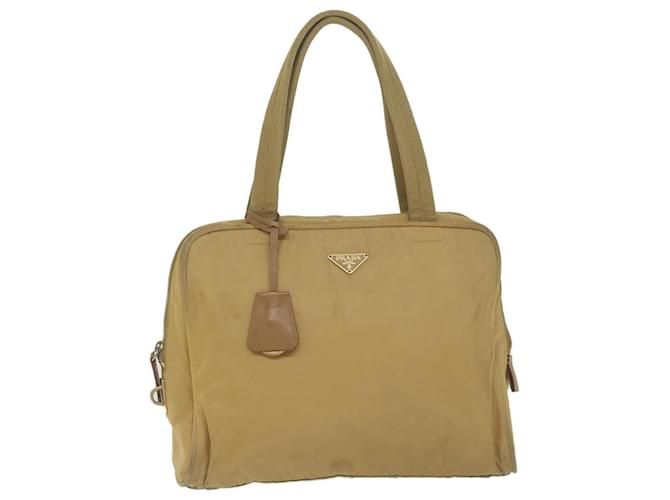 PRADA Hand Bag Nylon Beige Auth 61628  ref.1178141