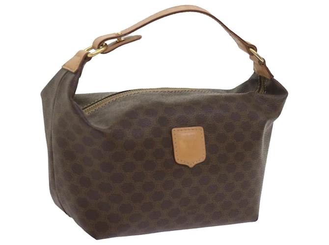 Céline CELINE Macadam Canvas Hand Bag PVC Leather Brown Auth am5353  ref.1178151