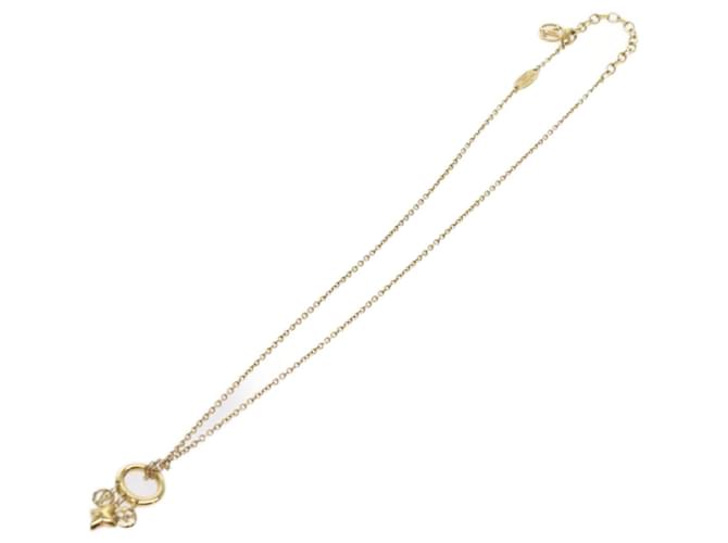LOUIS VUITTON Koriemai Blooming Strass Necklace Gold Tone M00592 LV Auth ep2501 Metal  ref.1178160