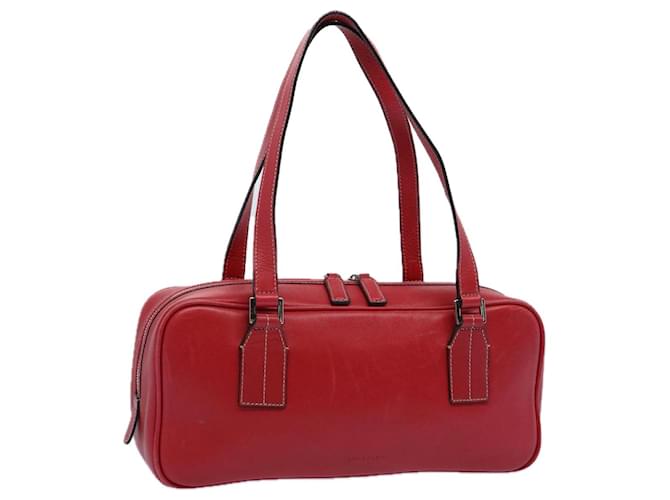 BURBERRY Shoulder Bag Leather Red Auth bs10476  ref.1178164