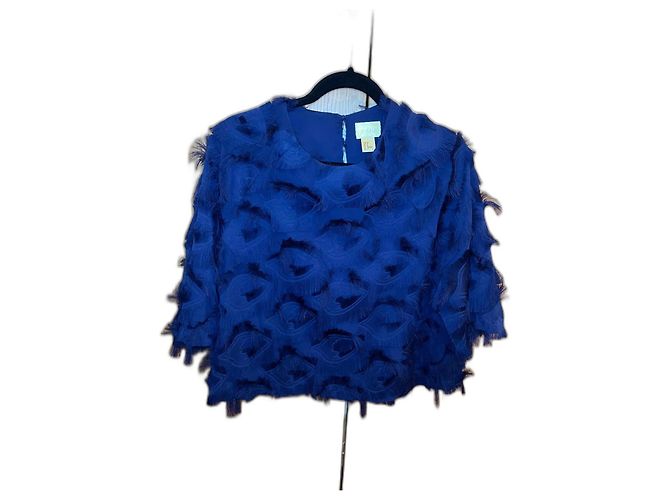 Autre Marque H&M Blusa azul oscuro con drapeado