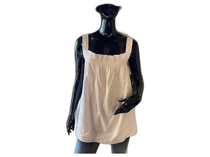 Marc by Marc Jacobs Top de tirantes en algodón plumetis beige rosa