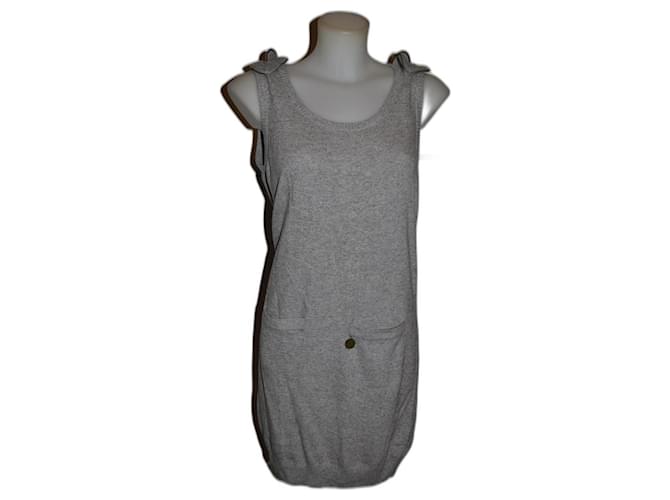 See by Chloé Mixed wool dress Grey Cashmere Viscose  ref.1178336