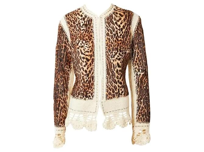 John Galliano for Christian Dior jacket 2005 it 42 fr 38 Mizza Bricard leopard Multiple colors Leather  ref.1178603