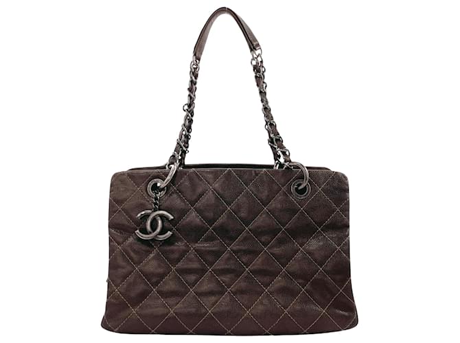 Chanel Matelass� Brown Leather  ref.1178688