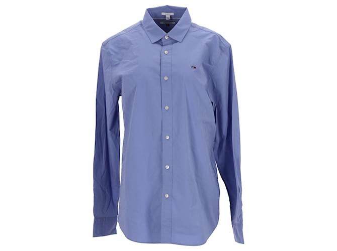 Tommy Hilfiger Camisa elástica ajustada para hombre Púrpura Algodón  ref.1178784