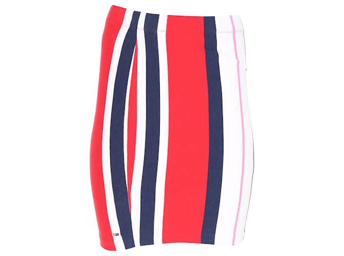 Tommy Hilfiger Mini saia feminina com listras verticais multicoloridas Multicor Poliéster  ref.1178793