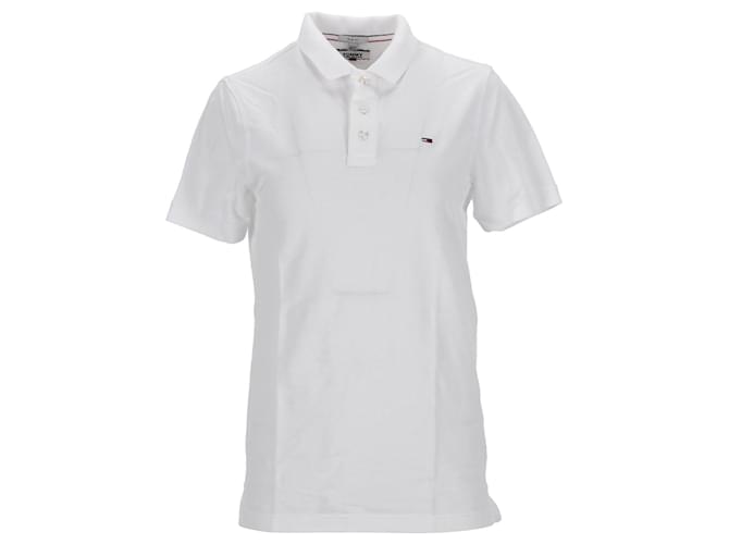 Tommy Hilfiger Camisa polo masculina original em piquê Branco Algodão  ref.1178818