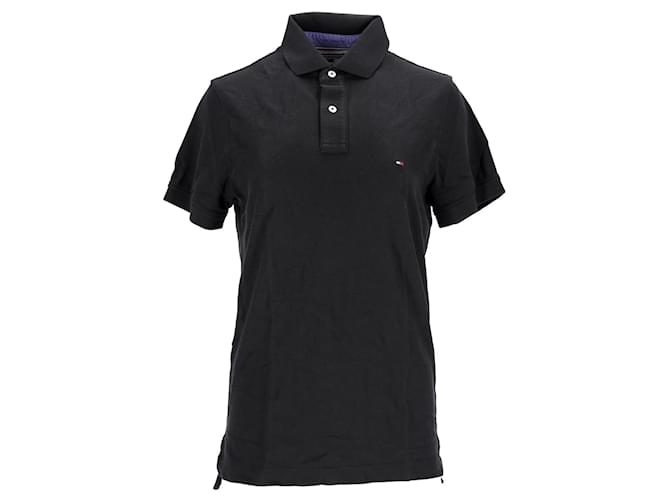 Tommy Hilfiger Mens Slim Fit Short Sleeve Polo Black Cotton  ref.1178820