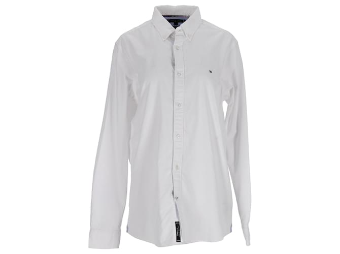 Tommy Hilfiger Camisa Oxford Slim Fit Masculina Branco Algodão  ref.1178824