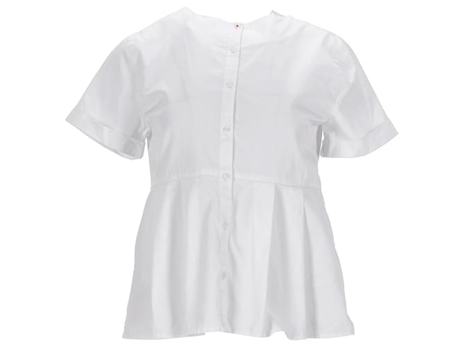 Tommy Hilfiger Womens Pleated Cotton Top White  ref.1178838