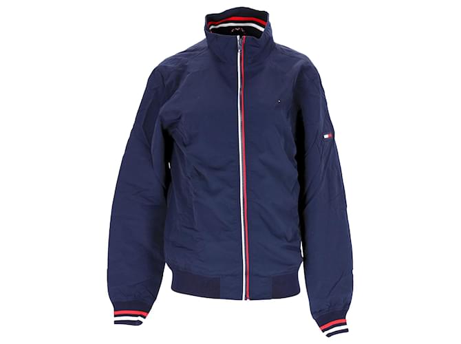 Tommy Hilfiger Jaqueta bomber masculina de nylon Azul marinho  ref.1178851