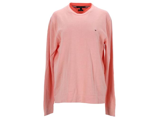 Tommy Hilfiger Mens lined Face Organic Cotton Crew Neck Jumper Peach  ref.1178895