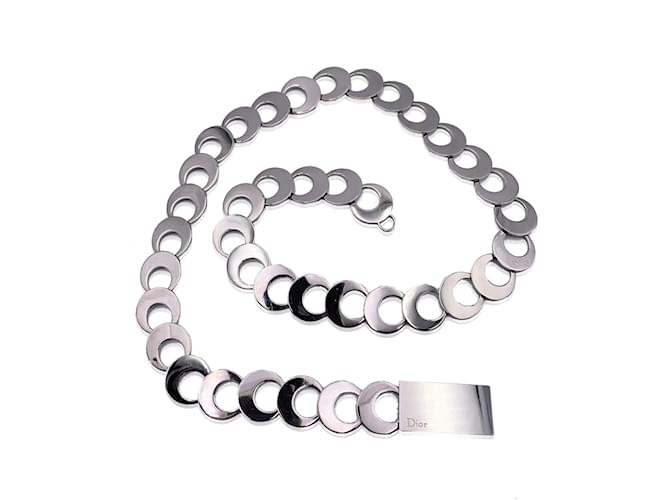 Christian Dior ceinture ou collier de chaîne en métal argenté vintage  ref.1178909