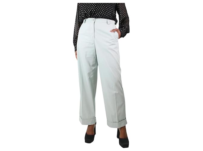 Dries Van Noten Pale green cotton pocket trousers - size UK 12  ref.1178914
