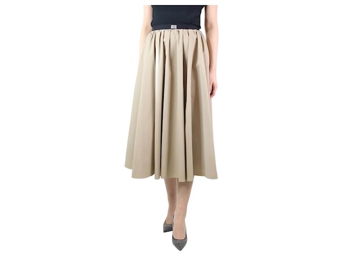 Miu Miu Beige elasticated pocket skirt - size UK 8 Cotton  ref.1178923