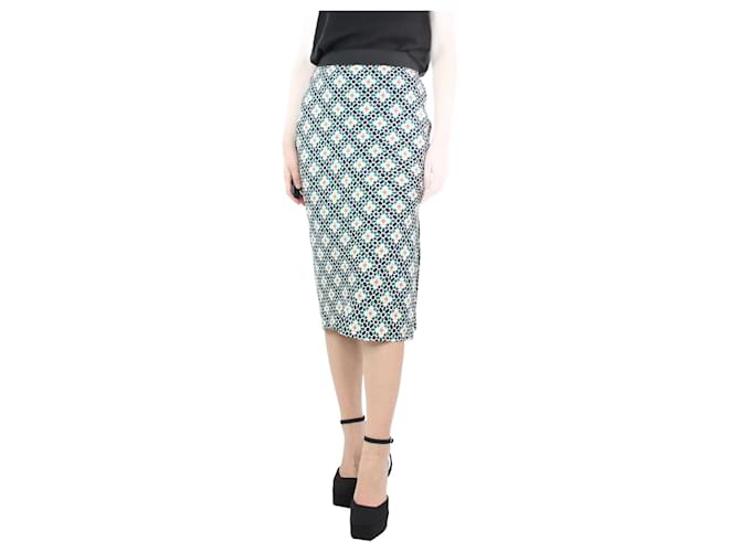 Theory Green printed slip-on skirt - size S Silk  ref.1178929