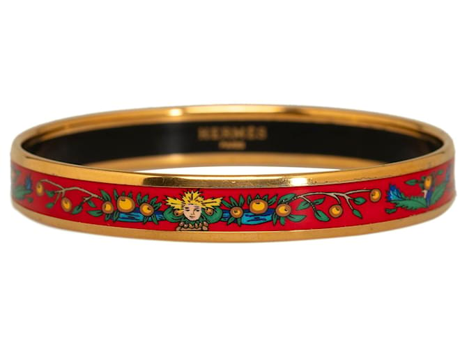 Hermès Bracelet en émail étroit rouge Hermes Métal Email  ref.1178995