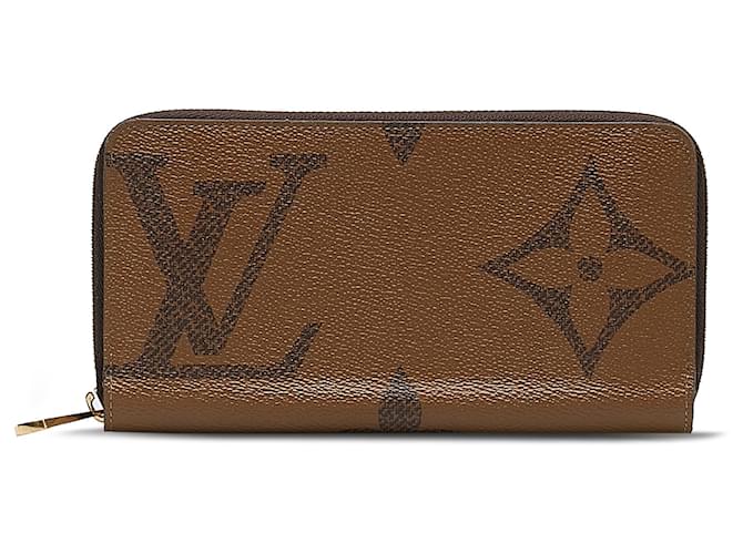 Louis Vuitton Brown Monogram Giant Reverse Zippy Wallet Cloth  ref.1179004