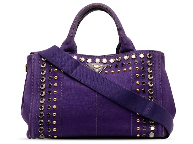 Bolso satchel Prada Canapa Bijoux morado Púrpura Lienzo Paño  ref.1179033