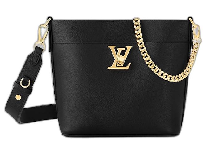 Louis Vuitton Bolso LV Lock and Walk Negro Cuero  ref.1179063