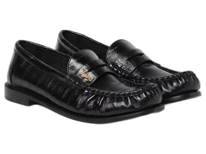 Saint Laurent saitn laurtent mocassins Cuir Noir  ref.1179077