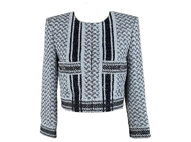 Chanel 9K$ New Chaqueta de tweed negra estilo Gigi Hadid Negro  ref.1179082