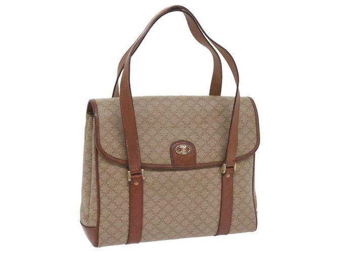 Céline CELINE Borsa a tracolla in tela Macadam Beige Auth 60074
