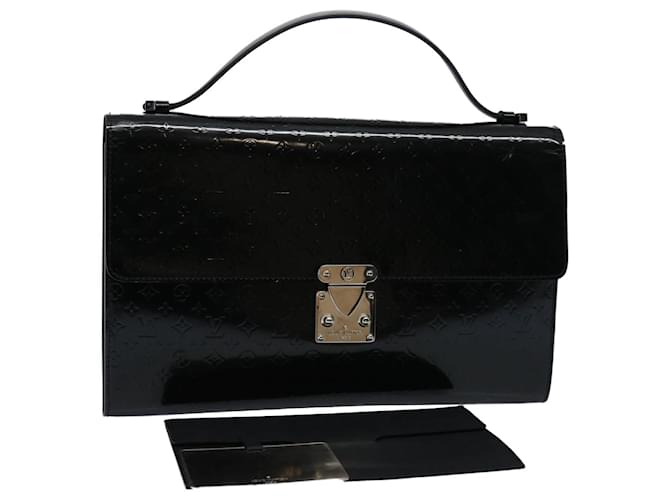 LOUIS VUITTON Monogram Mini Glace Anushka GM Hand Bag Black M92229 Auth ep2541 Patent leather  ref.1179188
